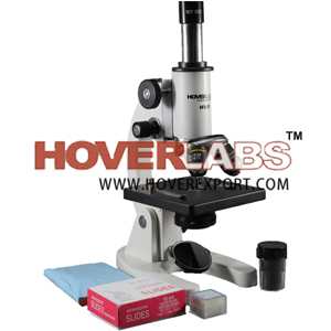 HOVERLABS STUDENT MONOCULAR SCHOOL MICROSCOPE KIT with 50 Blank Slides, Cover Slips, 40X-625X MAG., HIGH QUALITY CLARITY OPTICS, BEST QUALITY